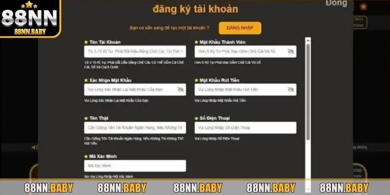 Quy trình các bước đăng ký tài khoản